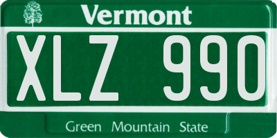 VT license plate XLZ990