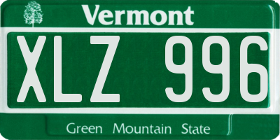 VT license plate XLZ996