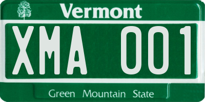 VT license plate XMA001