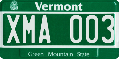 VT license plate XMA003