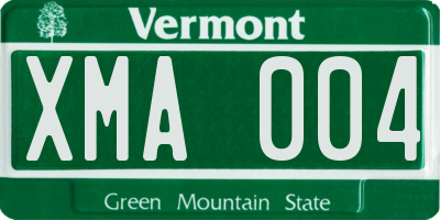 VT license plate XMA004