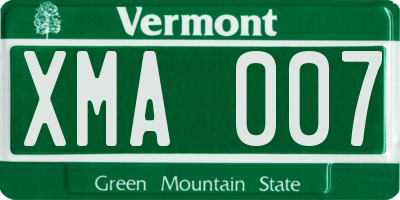 VT license plate XMA007