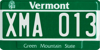VT license plate XMA013