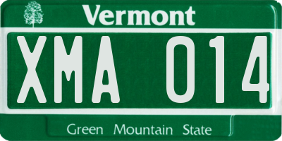 VT license plate XMA014
