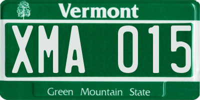 VT license plate XMA015