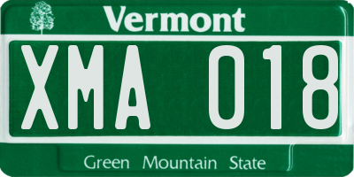 VT license plate XMA018