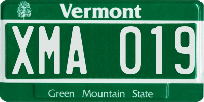 VT license plate XMA019