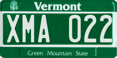VT license plate XMA022