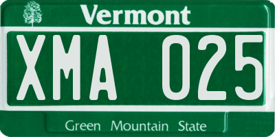 VT license plate XMA025