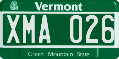 VT license plate XMA026