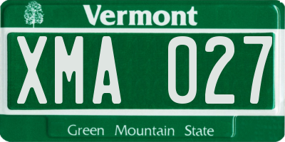 VT license plate XMA027