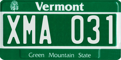 VT license plate XMA031