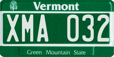 VT license plate XMA032