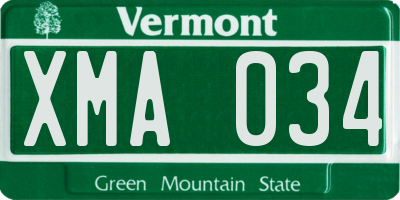 VT license plate XMA034