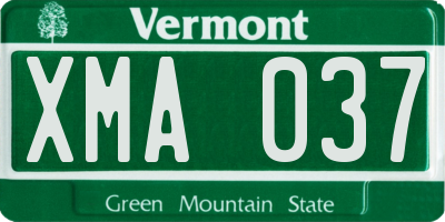 VT license plate XMA037