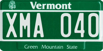 VT license plate XMA040