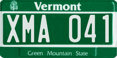 VT license plate XMA041