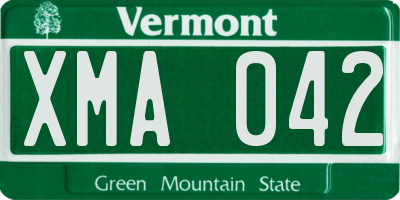 VT license plate XMA042