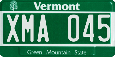 VT license plate XMA045