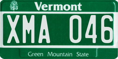 VT license plate XMA046