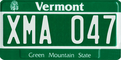 VT license plate XMA047