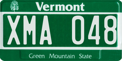 VT license plate XMA048