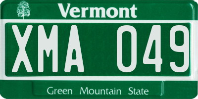VT license plate XMA049