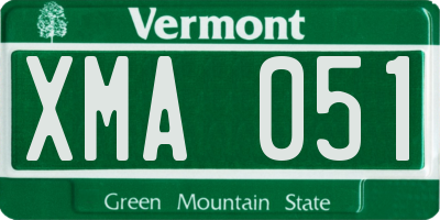 VT license plate XMA051