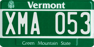 VT license plate XMA053