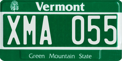 VT license plate XMA055