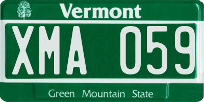 VT license plate XMA059