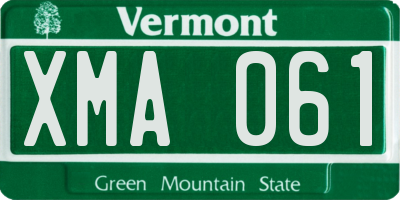 VT license plate XMA061