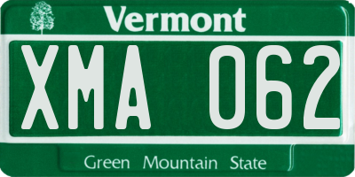 VT license plate XMA062