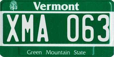 VT license plate XMA063