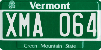 VT license plate XMA064