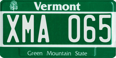 VT license plate XMA065