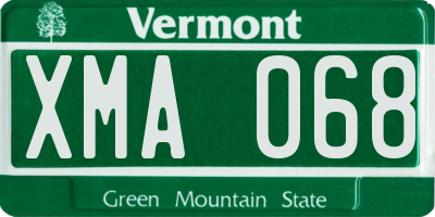 VT license plate XMA068