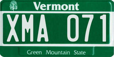 VT license plate XMA071