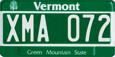 VT license plate XMA072