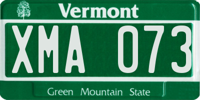 VT license plate XMA073