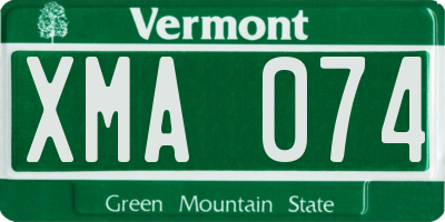 VT license plate XMA074