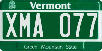 VT license plate XMA077