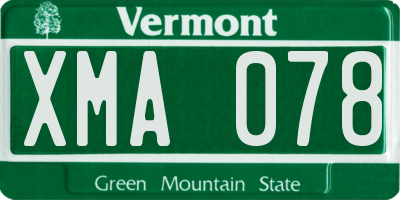 VT license plate XMA078