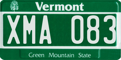 VT license plate XMA083
