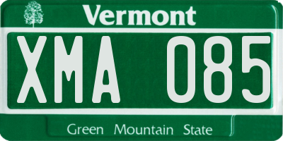 VT license plate XMA085