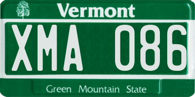 VT license plate XMA086