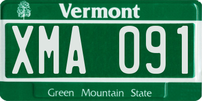 VT license plate XMA091