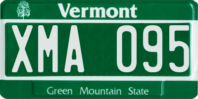 VT license plate XMA095
