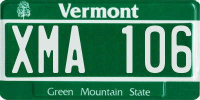 VT license plate XMA106