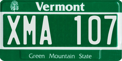 VT license plate XMA107